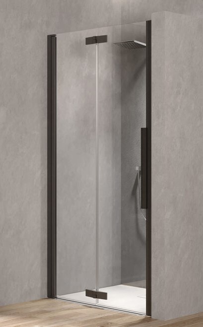 душевая дверь kolpa-san polaris fold n 90x200 прозрачное стекло / профиль черный матовый (левая)