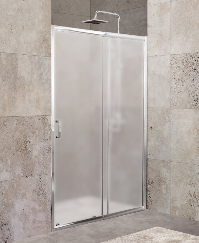 душевая дверь belbagno unique-bf-1-110/125-p-cr (110-125)x190 стекла рифленые