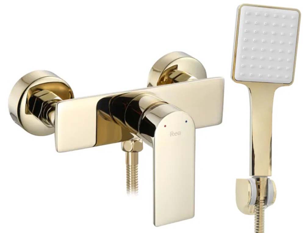 смеситель для душа rea urban gold rea-b9913 золото/белый