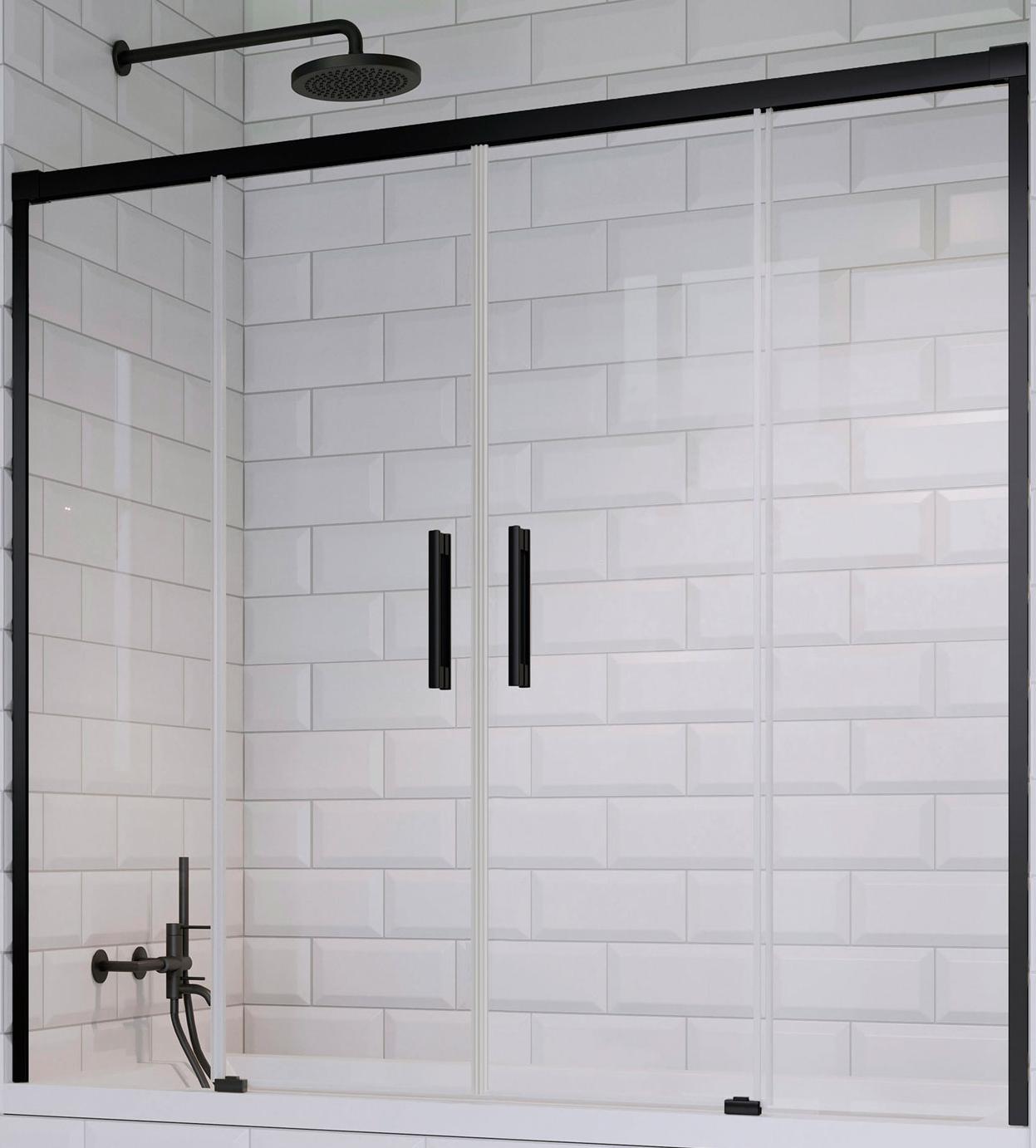 шторка на ванну radaway idea black pn dwd 180 (прозрачное)