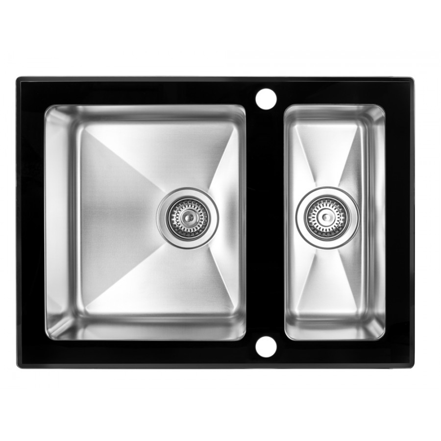 кухонная мойка zorg gs 6750-2 bl 67,5x50 черный