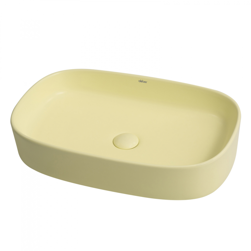 умывальник abber rechteck ac2209my 61x37,5 желтый матовый