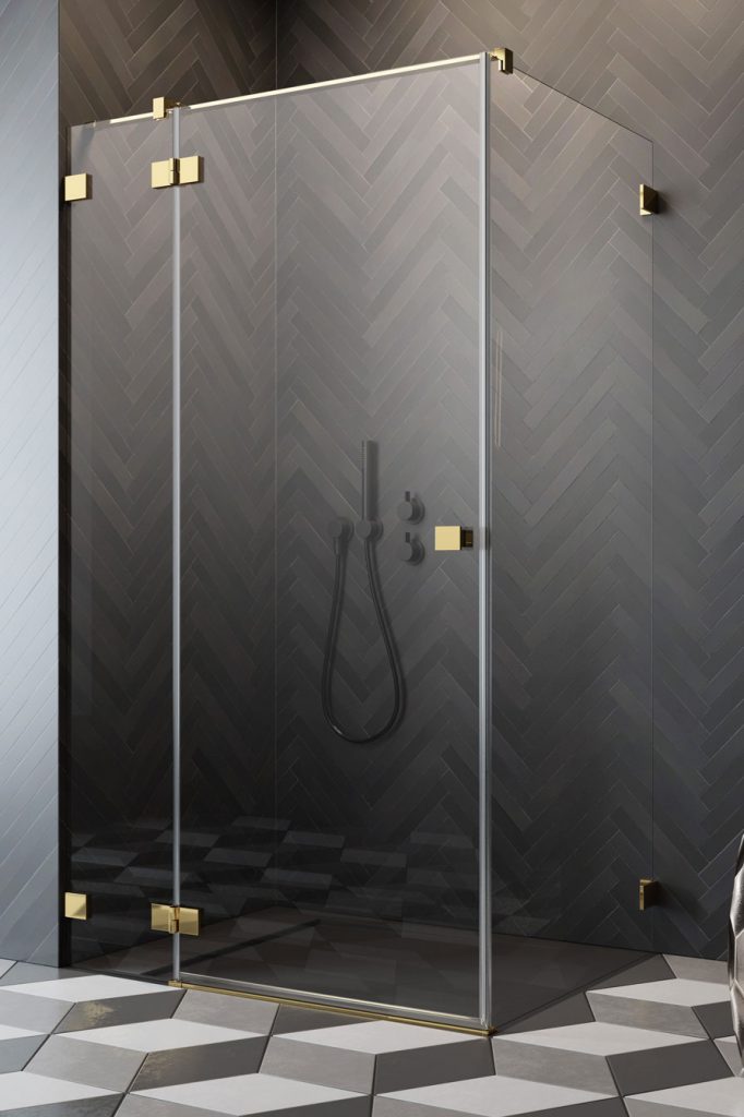 душевой уголок radaway essenza pro gold kdj r 80x75 прозрачное/золото (правый)