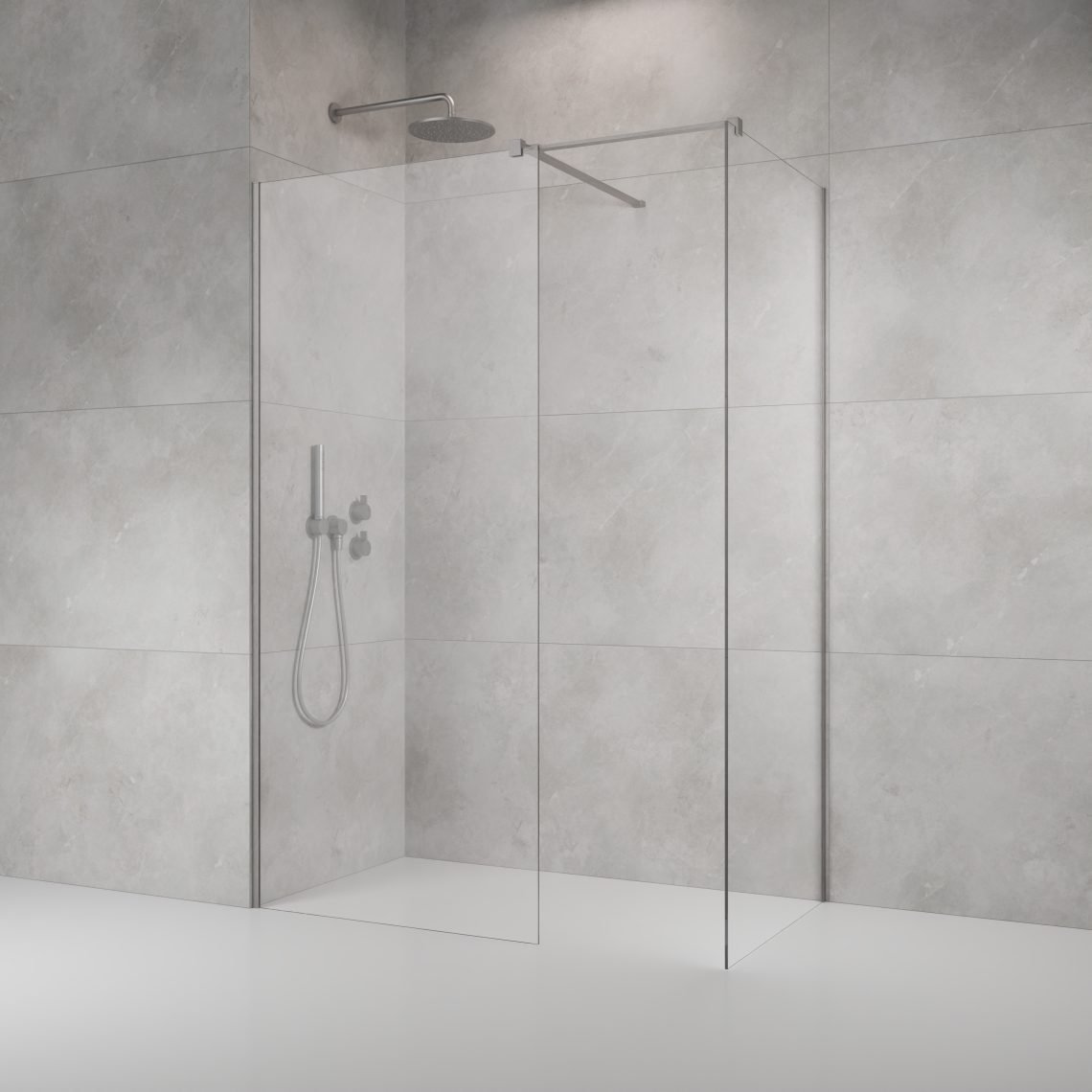 душевой уголок radaway modo new brushed nickel iii 80x90 стекла прозрачные, профиль брашированный никель