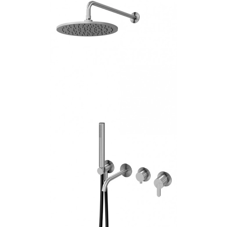 душевая система скрытого монтажа bruma x-alpha satin stainless steel 1863211is нержавеющая сталь