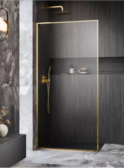 душевой уголок radaway modo f sl gold ii 70x200 левый, стекла прозрачные, профиль золото