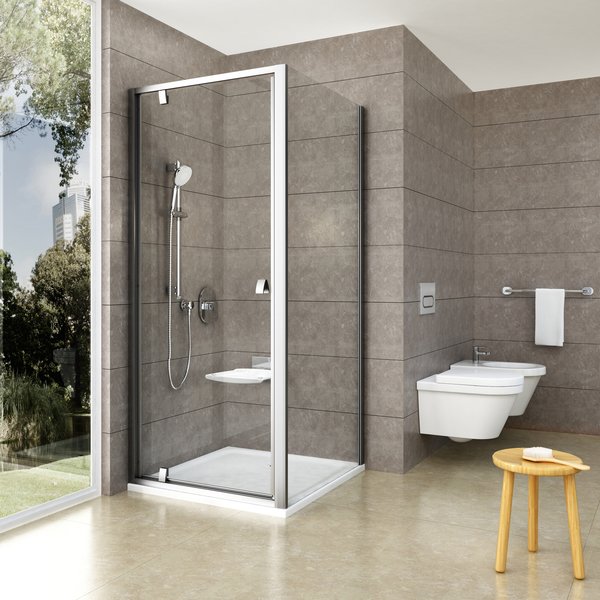 душевой уголок ravak pivot pdop1+pps 90x80 стекла прозрачные, профиль сатин