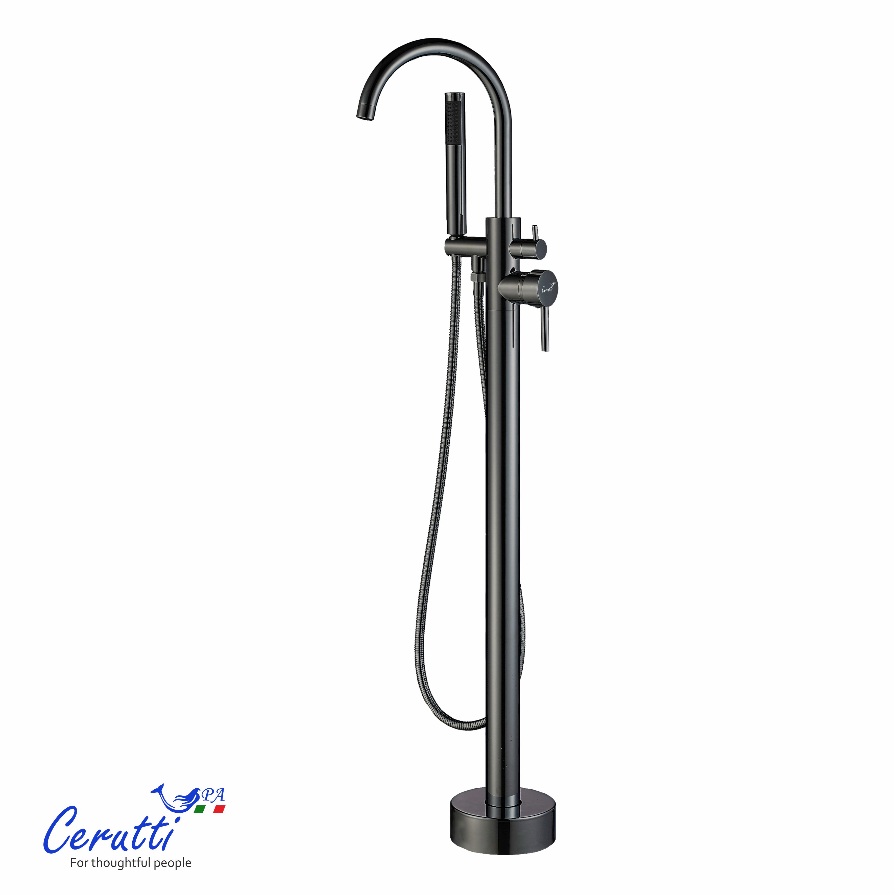 смеситель для ванны ceruttispa tobia gr ct12113 графит