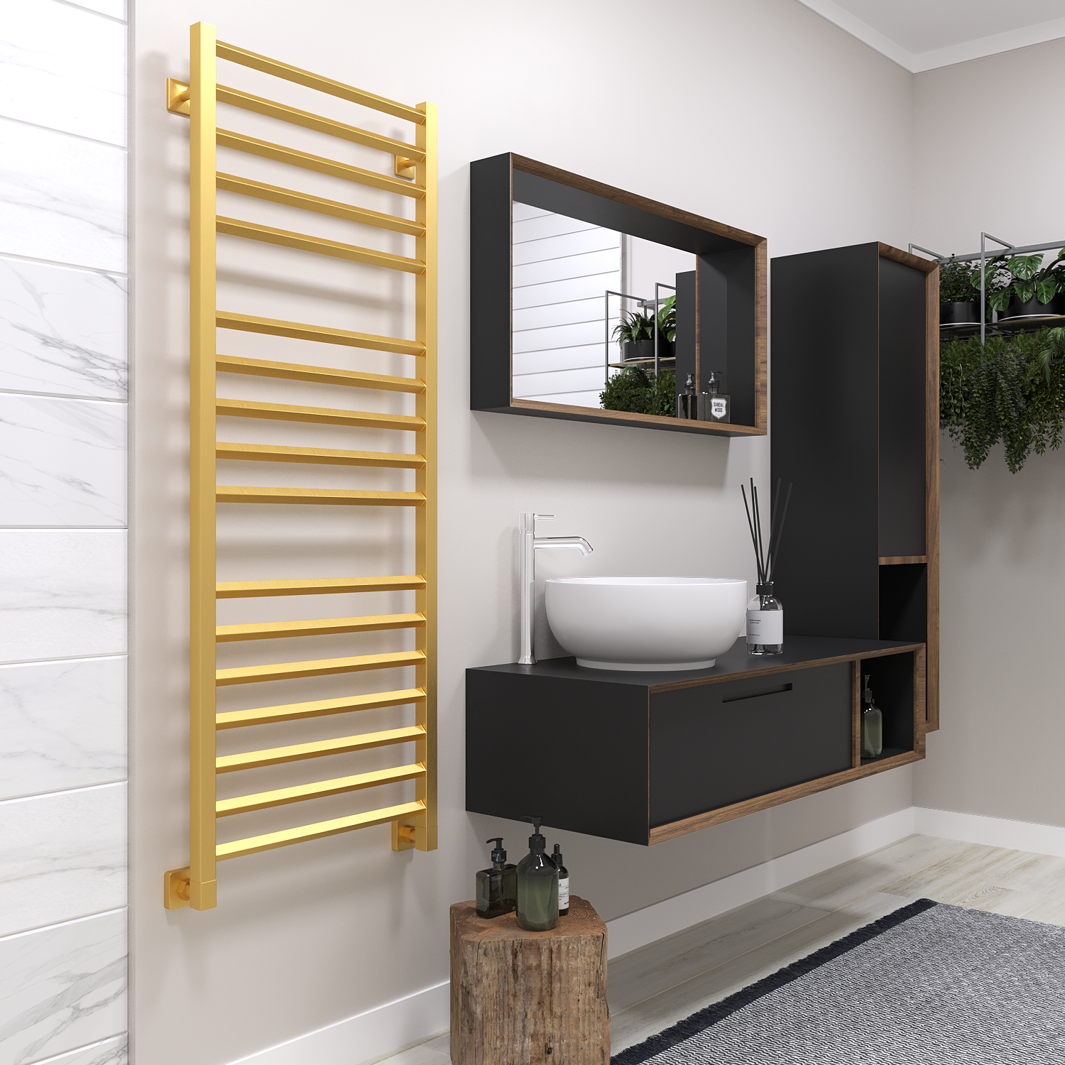 полотенцесушитель водяной stinox sorento luxe 50x140 золото сатин