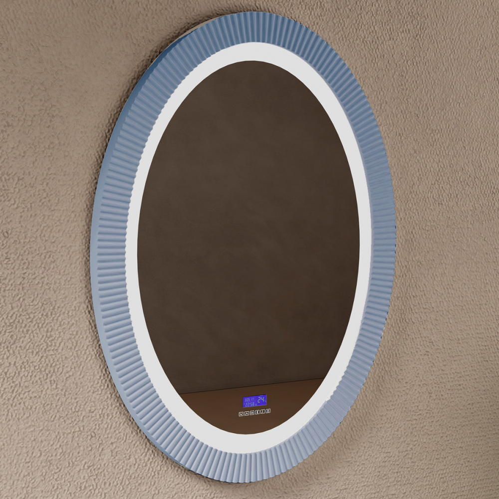 зеркало abber stein as6601blau 60x80 с подсветкой, голубой