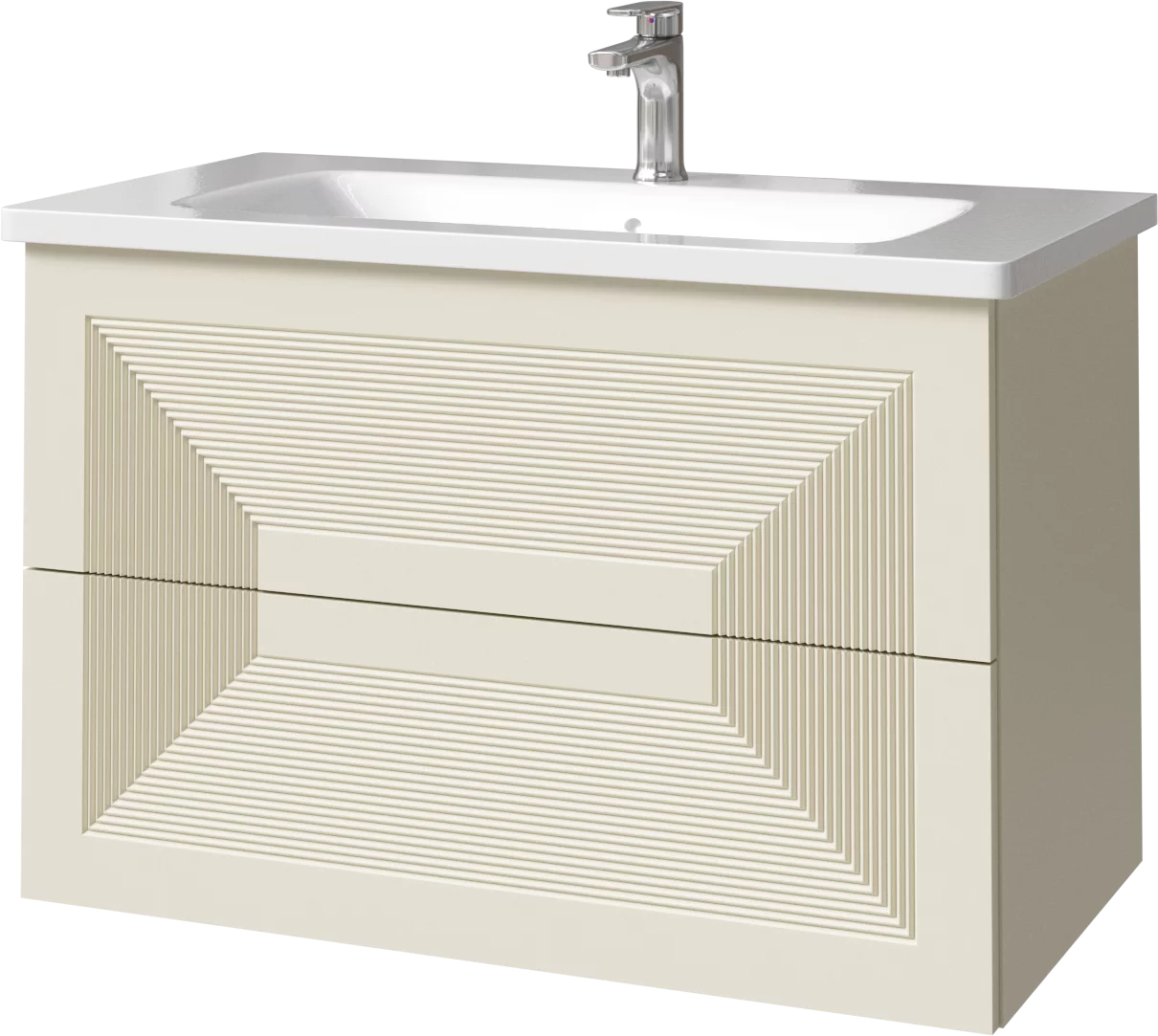 тумба подвесная caprigo modo quarta 80 35712-sf046 бежевый матовый