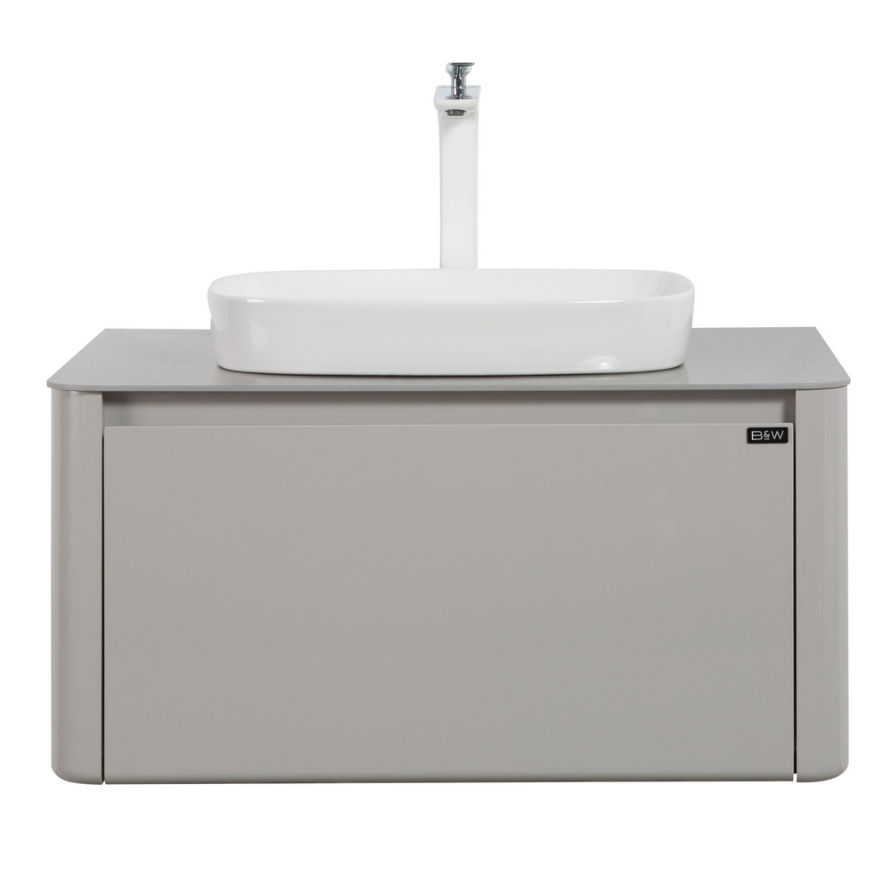 тумба с умывальником и столешницей black&white universe u915.800 glossy light grey