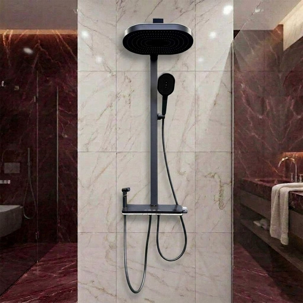 душевая стойка asten readle ar2004-gr оружейная сталь