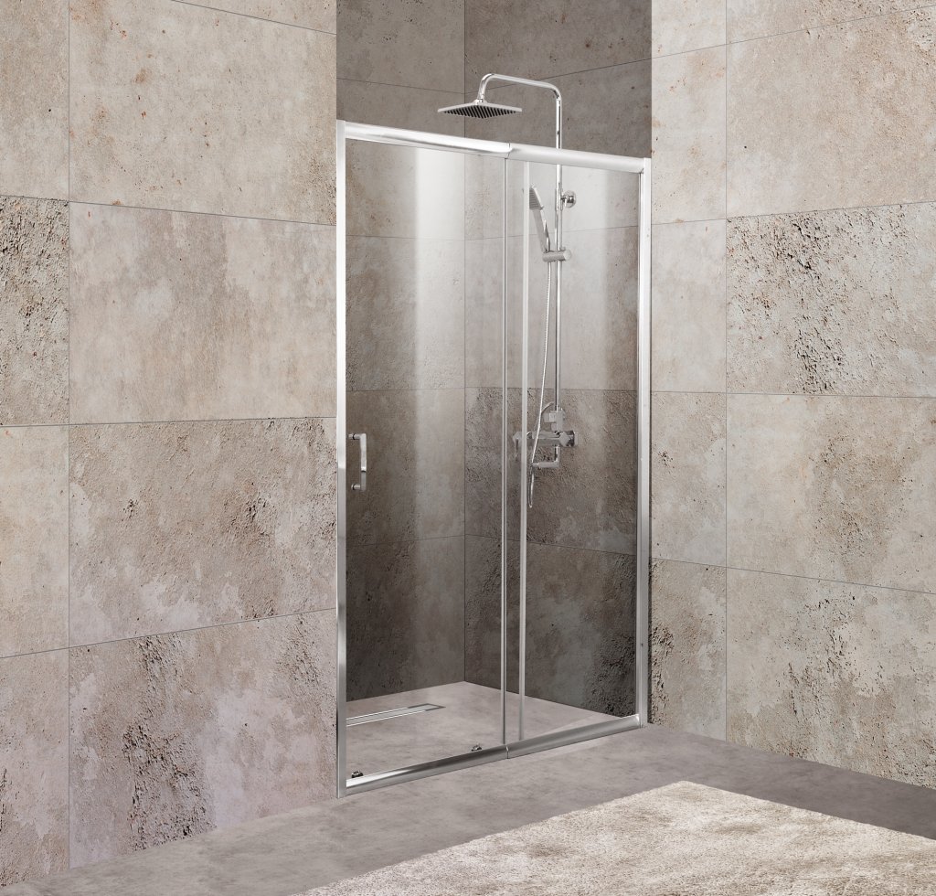 душевая дверь belbagno unique-bf-1-110/125-c-cr (110-125)x190 стекла прозрачные