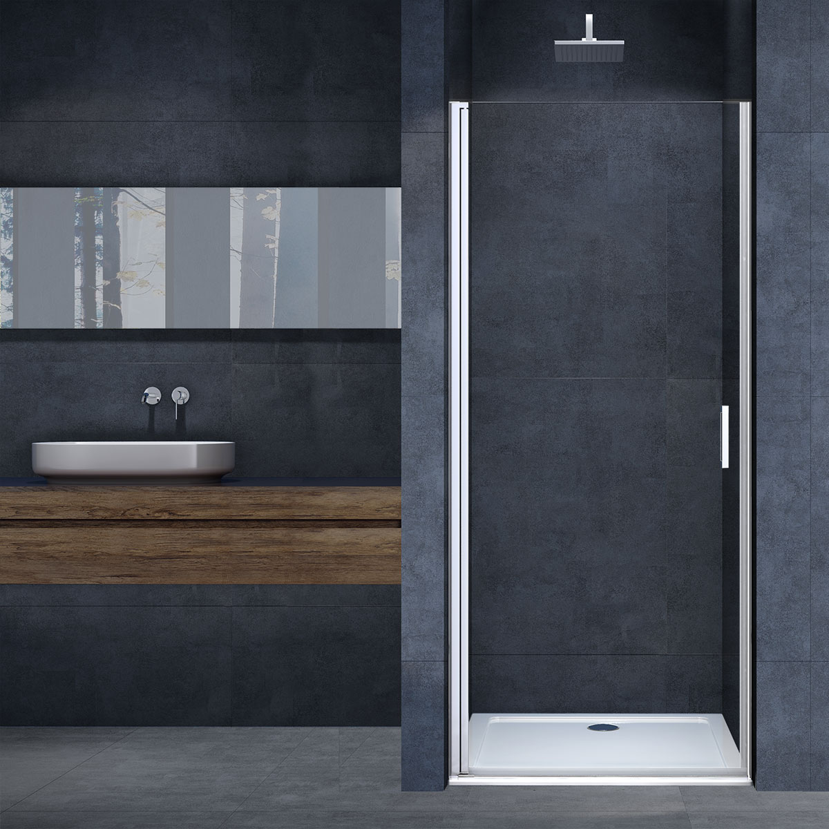 душевая дверь vincea alpha vdp-3al850cl 85x195 стекло прозрачное / профиль хром