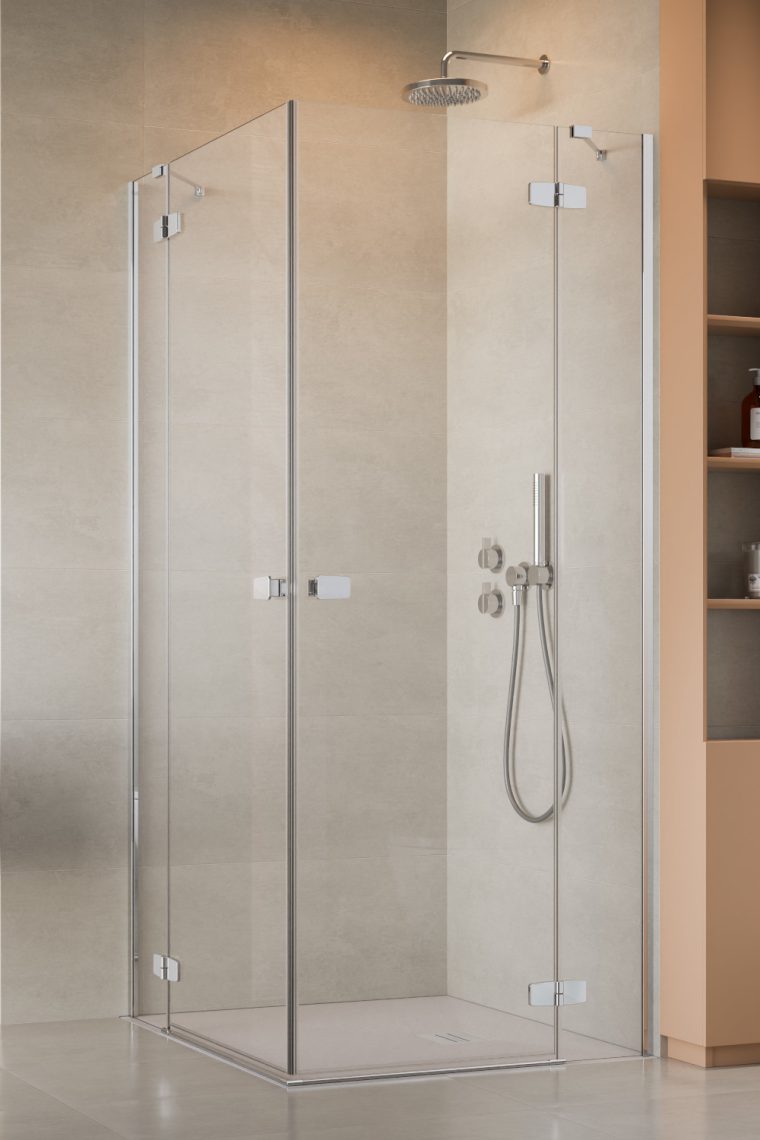 душевой уголок radaway fuenta kdd 80x90 стекла прозрачные, профиль хром