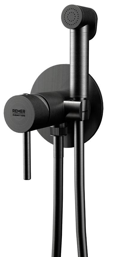 гигиенический душ с держателем remer x style x65wcfp черный брашированный хром