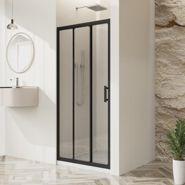 душевая дверь belbagno uno-195-bf-3-90-c-nero 90x195 стекло прозрачное, профиль чёрный