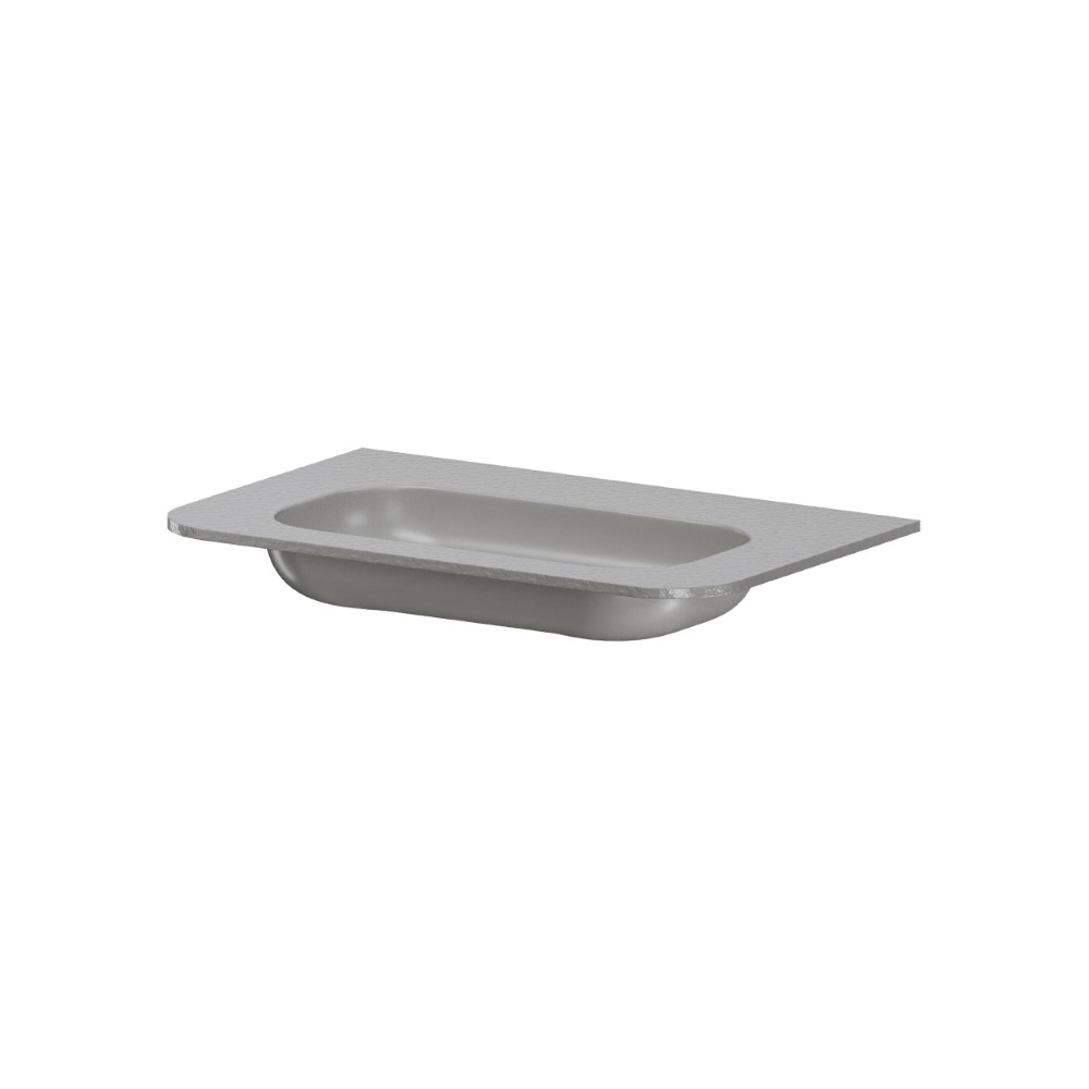 умывальник моноблок armadi art voi 80 см 786-080-sf-l без отв. stone finish luna, серый