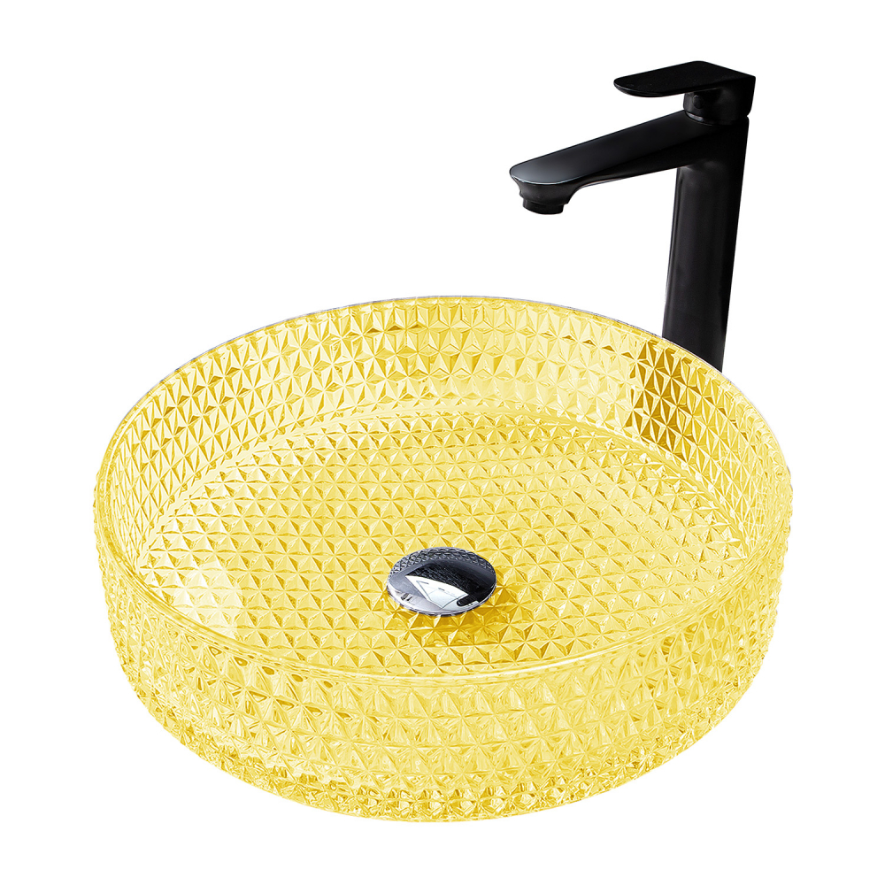 умывальник abber glas ak2301y 39,5x39,5 желтый