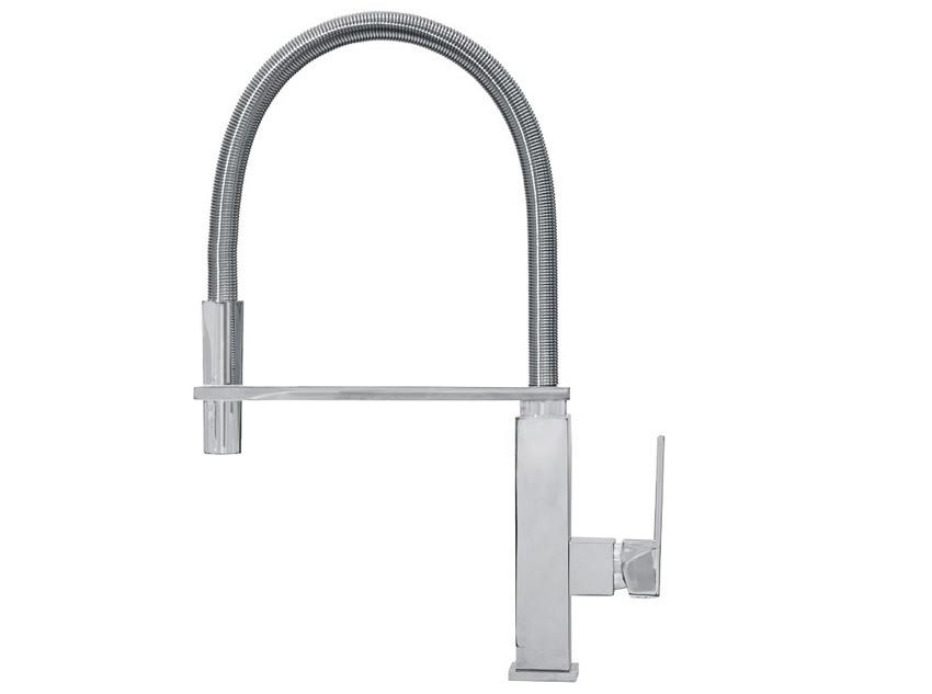 смеситель для кухни с пружинным изливом ahti kemi km823019 хром
