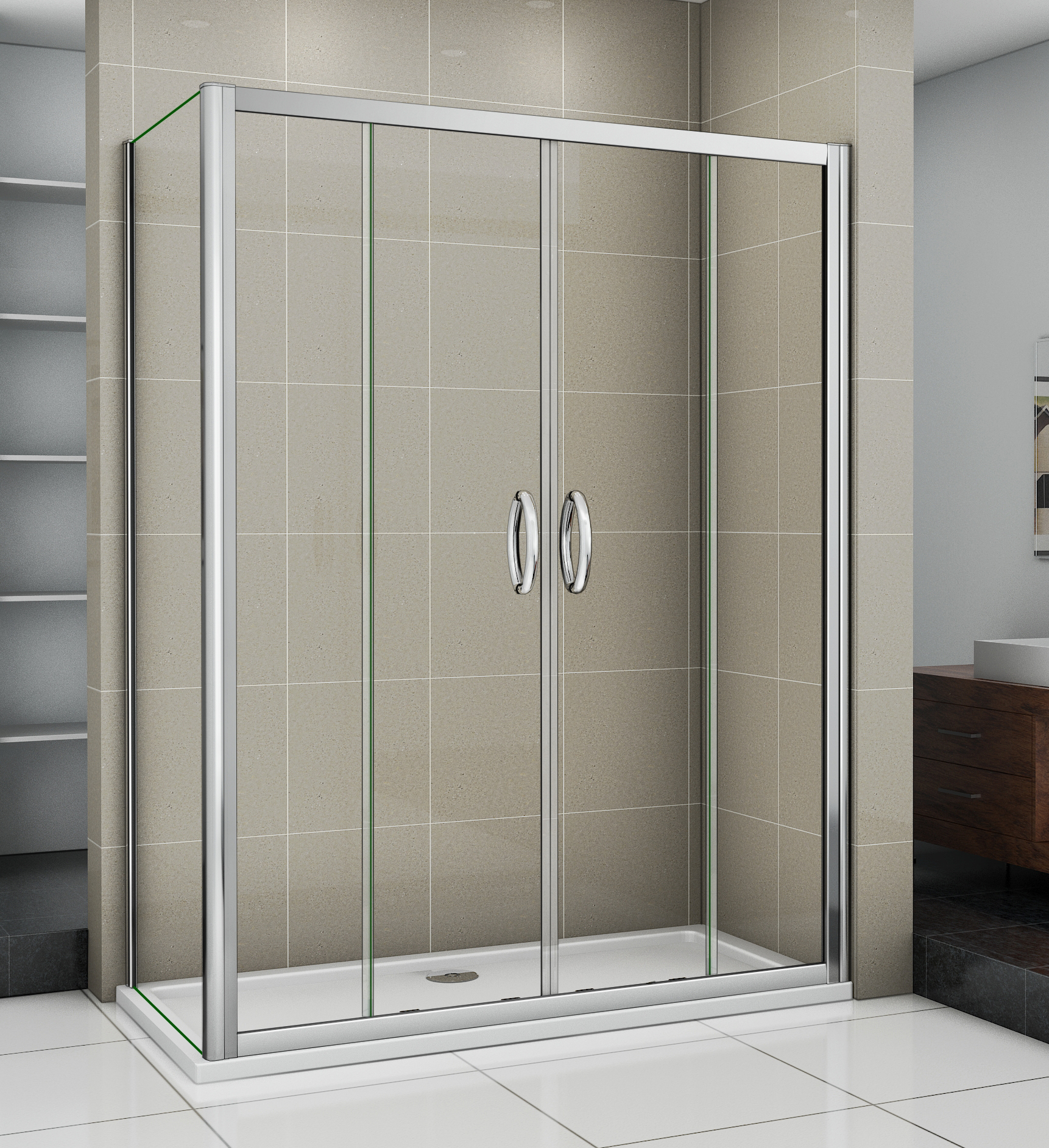 душевой уголок gooddoor infinity wtw-td+sp 180x80 стекло прозрачное / профиль хром