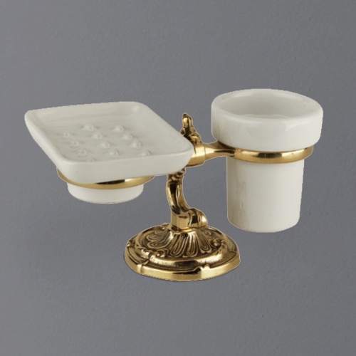 стакан и мыльница настольные art&max barocco crystal am-1789-do-ant-c
