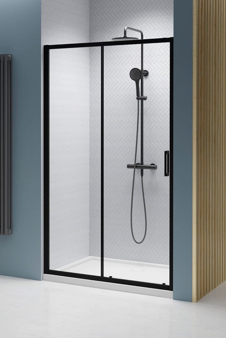 душевая дверь radaway premium pro black dwj l 130x200 стекла прозрачные, профиль черный