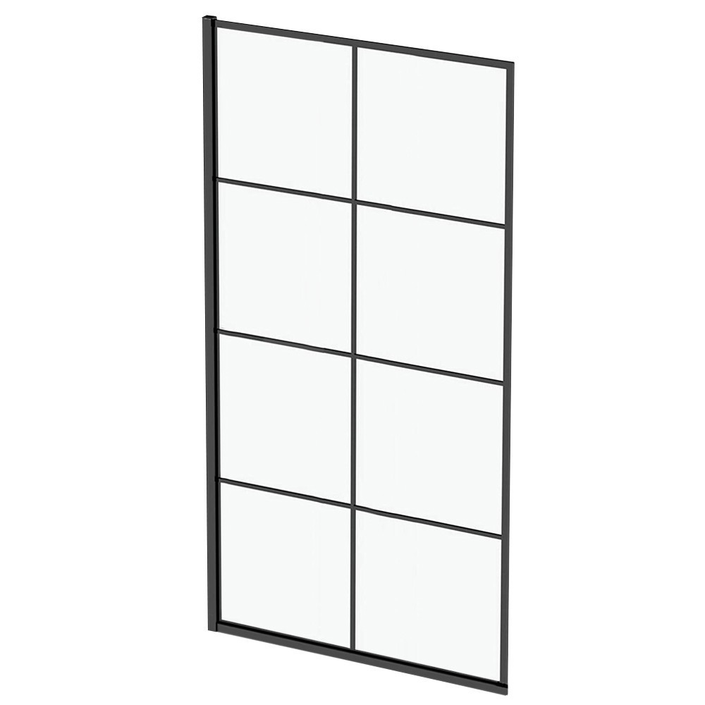 душевая шторка calani faro black check 70x140 прозрачное стекло / черный профиль