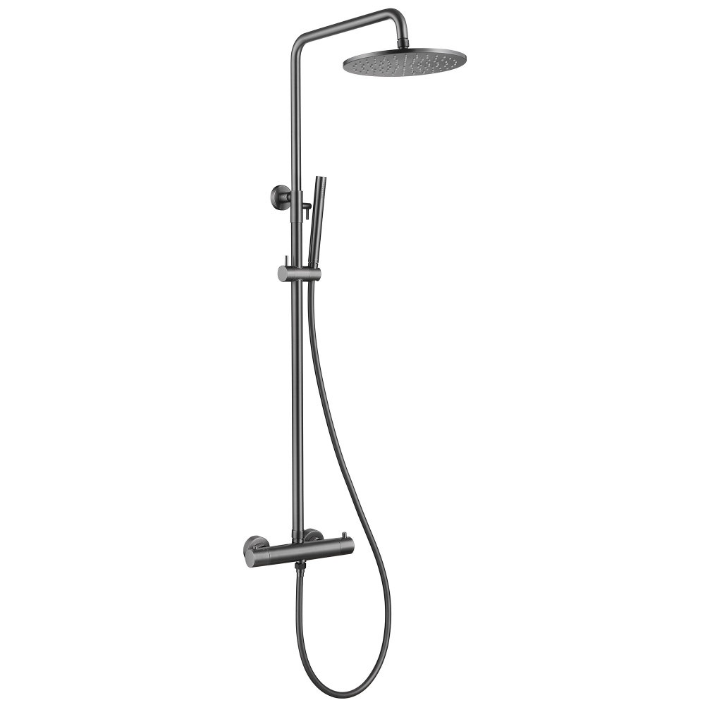 душевая стойка abber wasser kreis af8160ngl с термостатом, никель