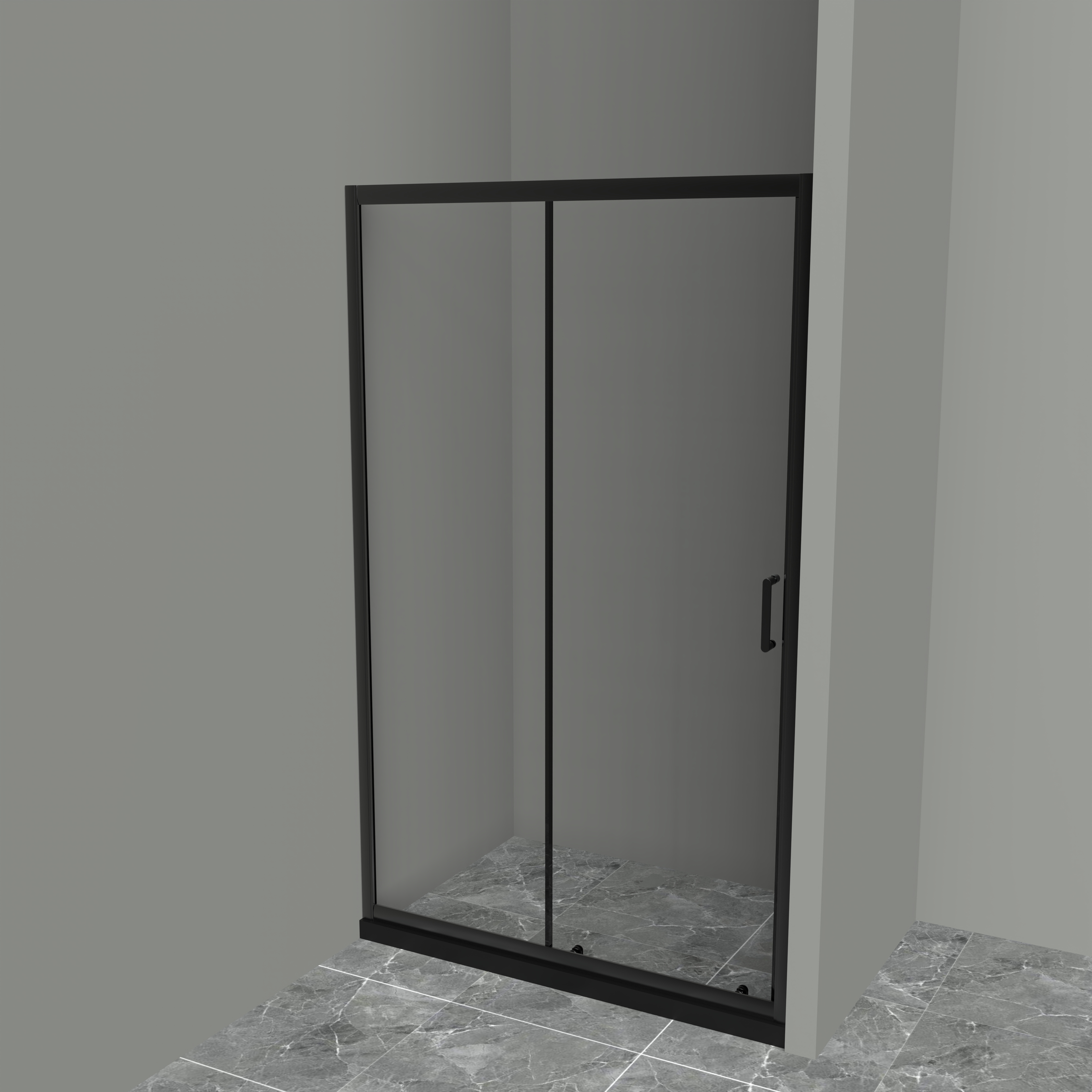 душевая дверь belbagno uno-195-bf-1-120-c-nero 120x195 стекла прозрачные, профиль черный матовый