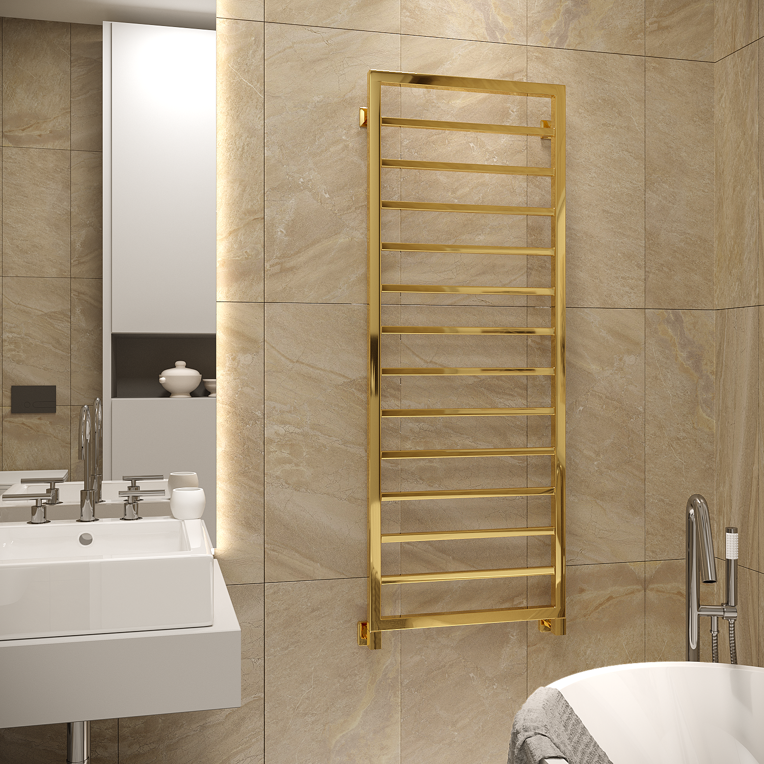 полотенцесушитель водяной stinox croma 50x140 золото