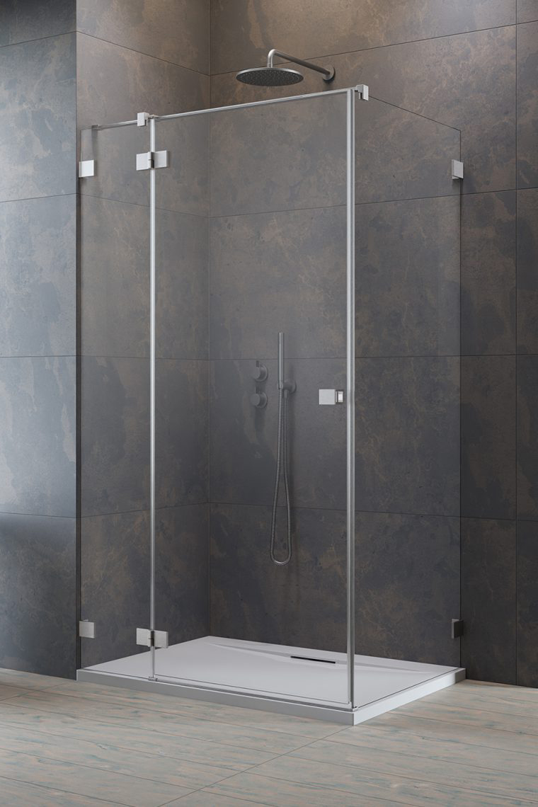 душевой уголок radaway essenza pro brushed nickel kdj l 100x70 прозрачное стекло / профиль брашированный никель (левый)
