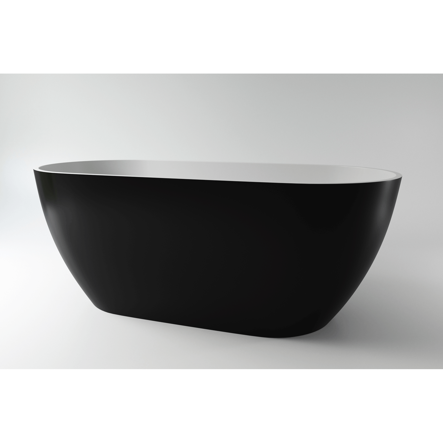 ванна каменная holbi venus 170x80 sd внутри белая, снаружи черная