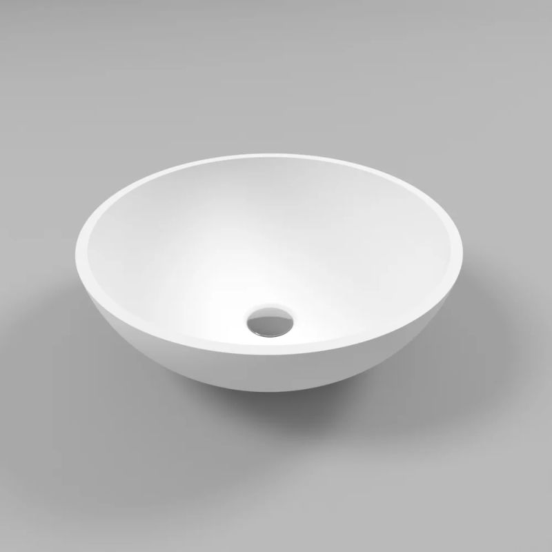 умывальник whitecross cornelian d=43 solid surface, белый матовый