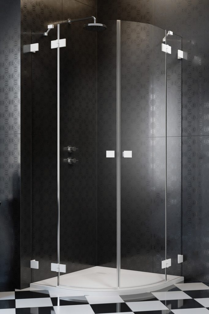 душевой уголок radaway essenza pro white pdd 80 80x80 стекло прозрачное, профиль белый