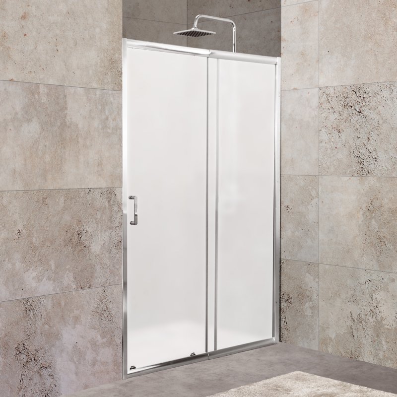 душевая дверь belbagno unique-bf-1-110/125-m-cr (110-125)x190 стекла матовые