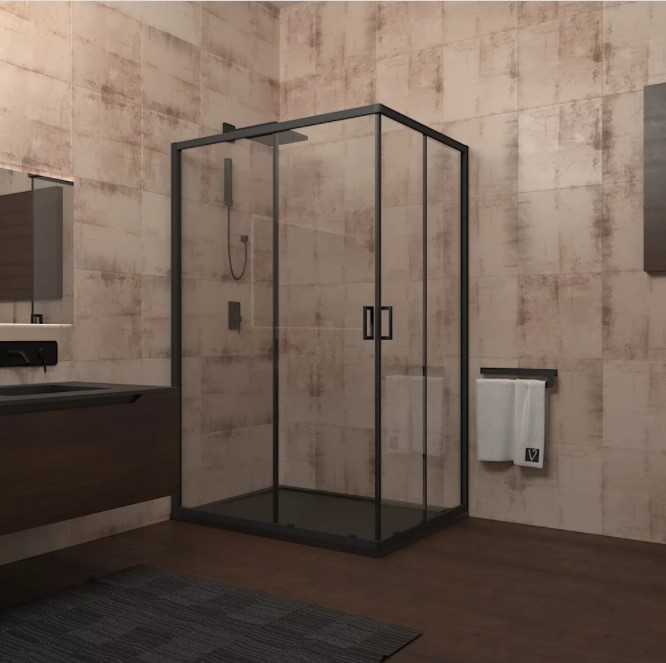 душевой уголок veconi rovigo rv-14 120x80 прозрачные стекла / черный профиль