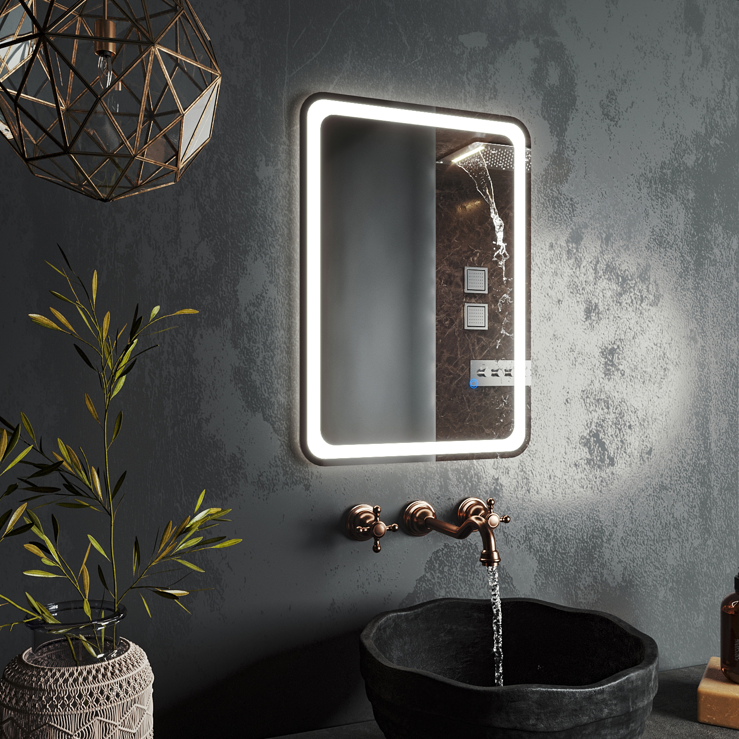 зеркало roxen irida 50x70 с led подсветкой