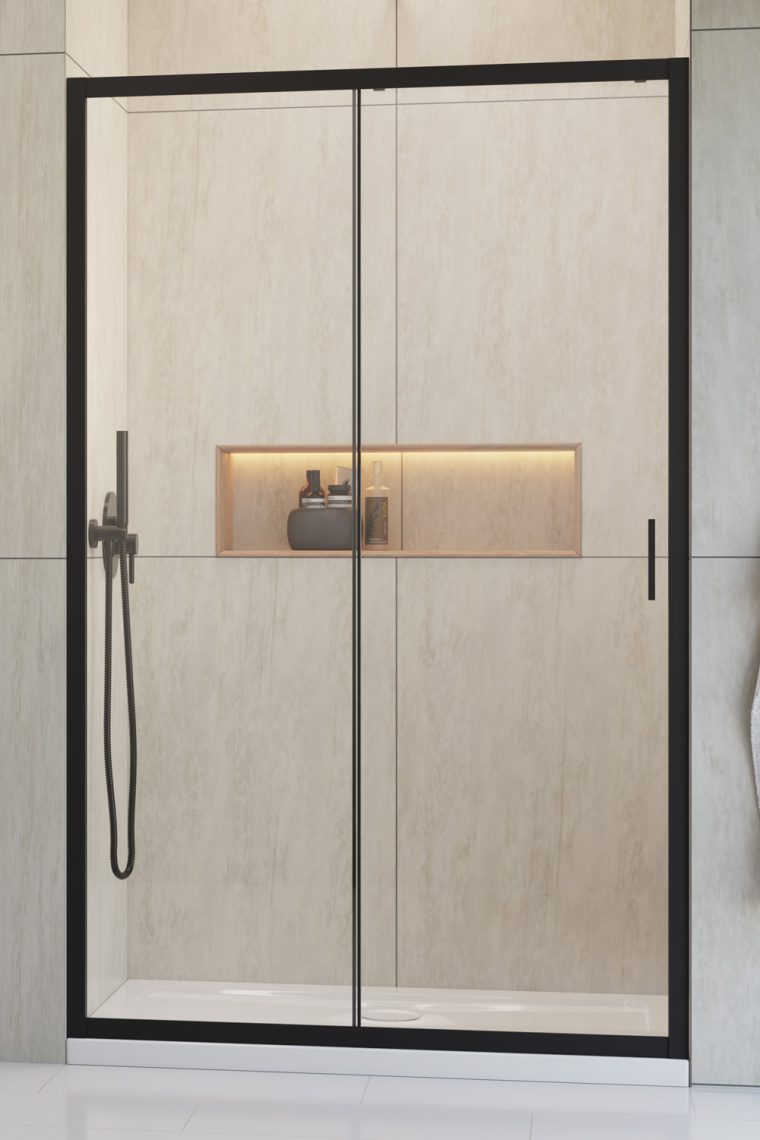 душевая дверь radaway alienta black dwj 100x190 стекла прозрачные, профиль черный