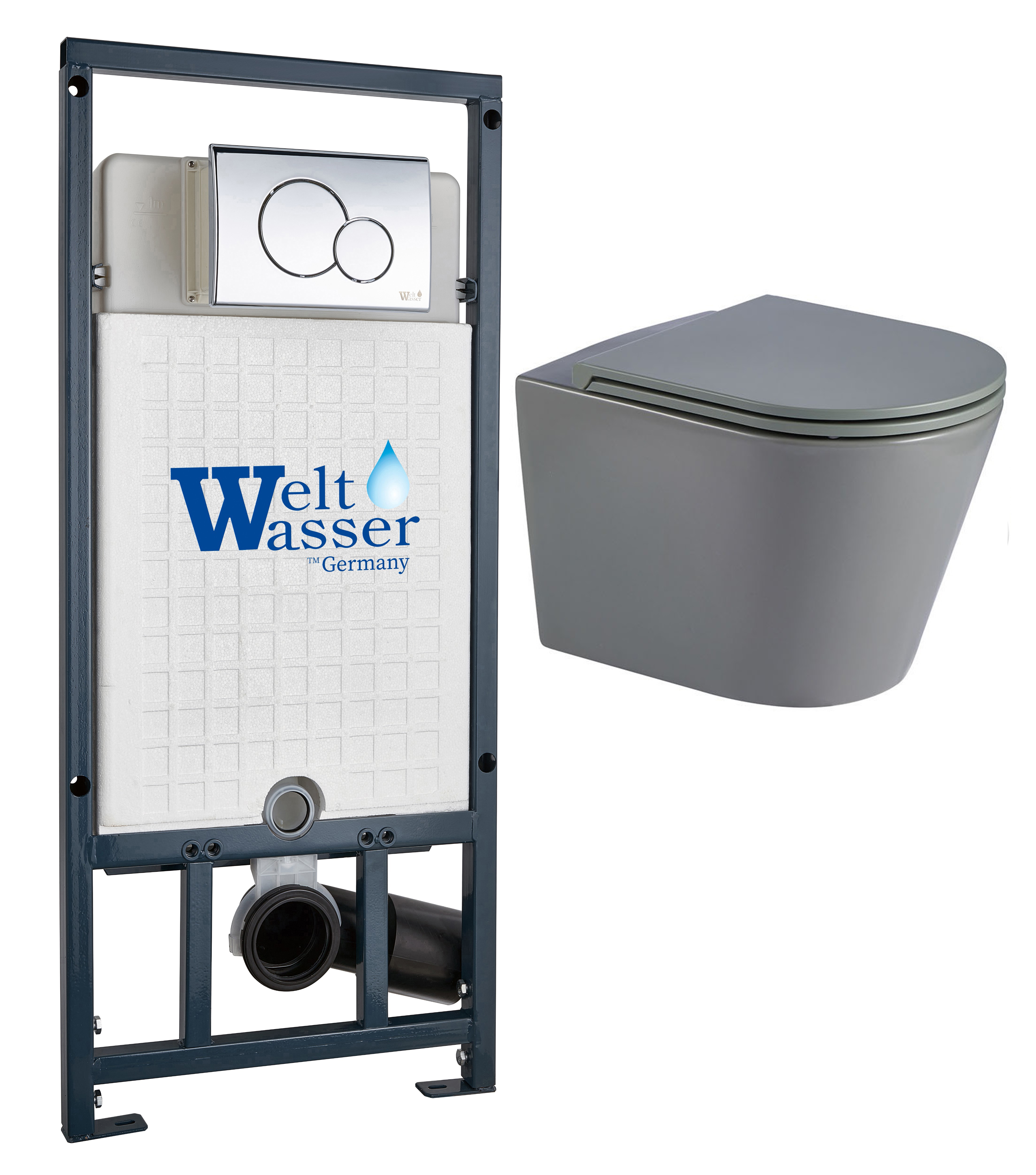 комплект инсталляции welt-wasser marberg 507 с унитазом salzbach 041 mt-gr и клавишей смыва mar 507 rd-cr хром