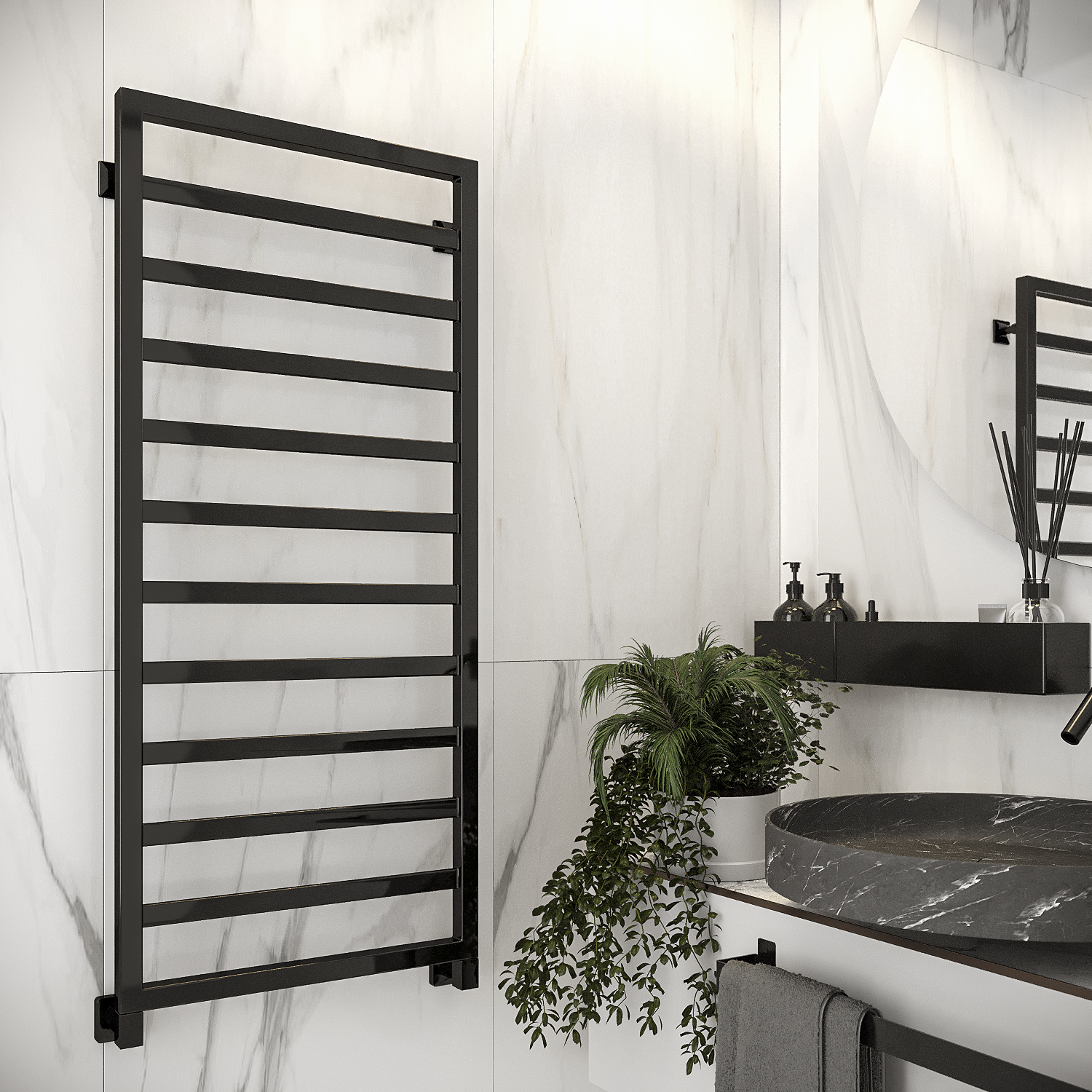 полотенцесушитель водяной stinox bergamo 50x120 черный глянец