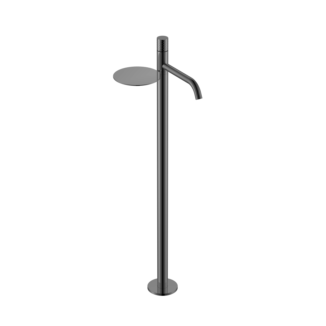смеситель для умывальника boheme stick 120-sgm напольный, глянцевая оружейная сталь