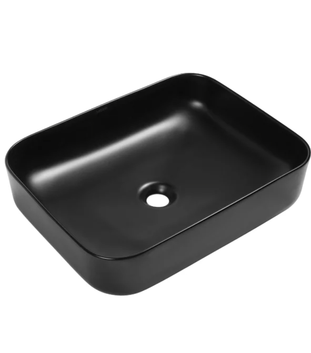 умывальник накладной santiline sl-1010mb 48x37 черный матовый