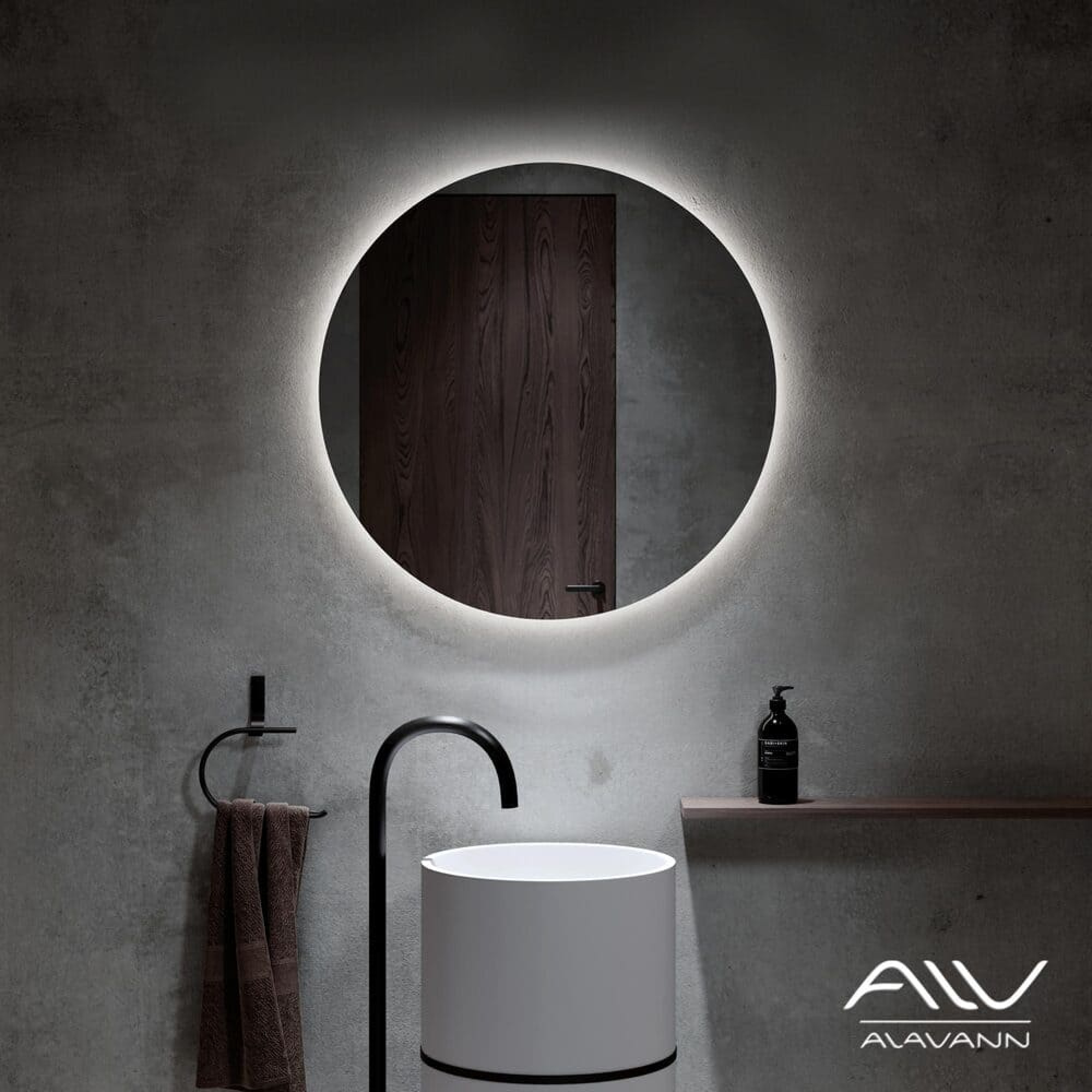 зеркало alavann rondo 80 с led-подсветкой и ик-выключателем