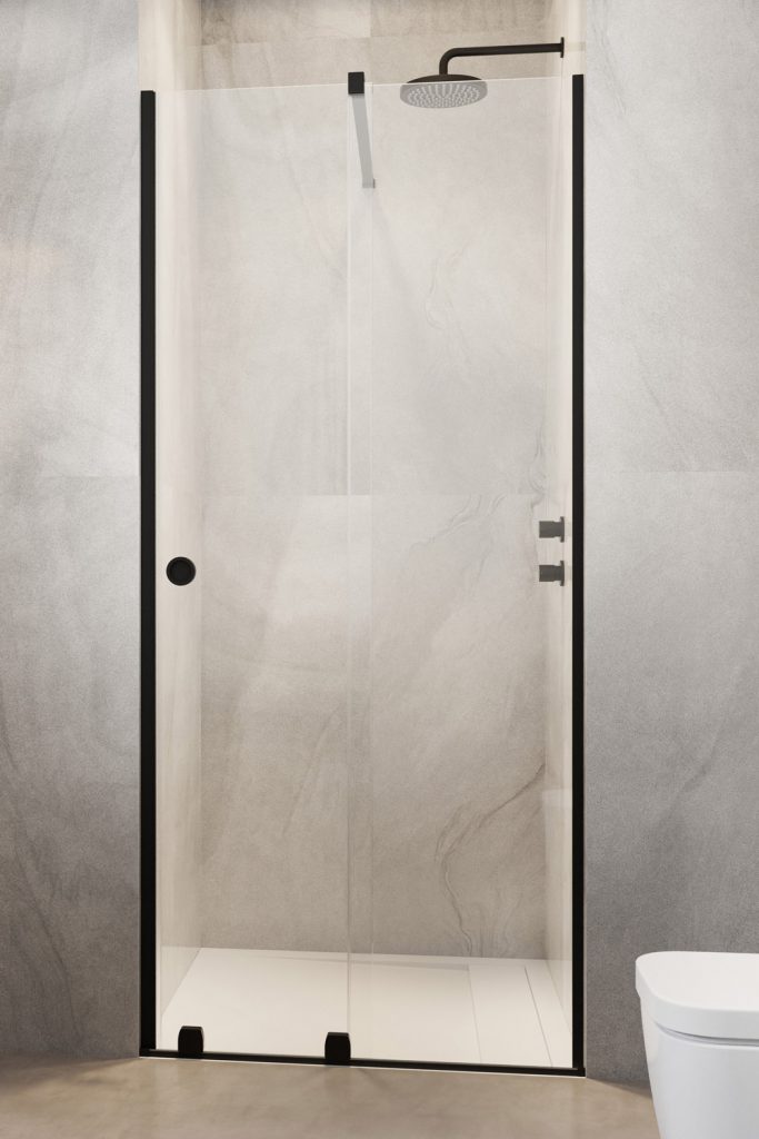 душевая дверь radaway furo black dwj rh 100r 100x200 стекло прозрачное, профиль черный (правая)