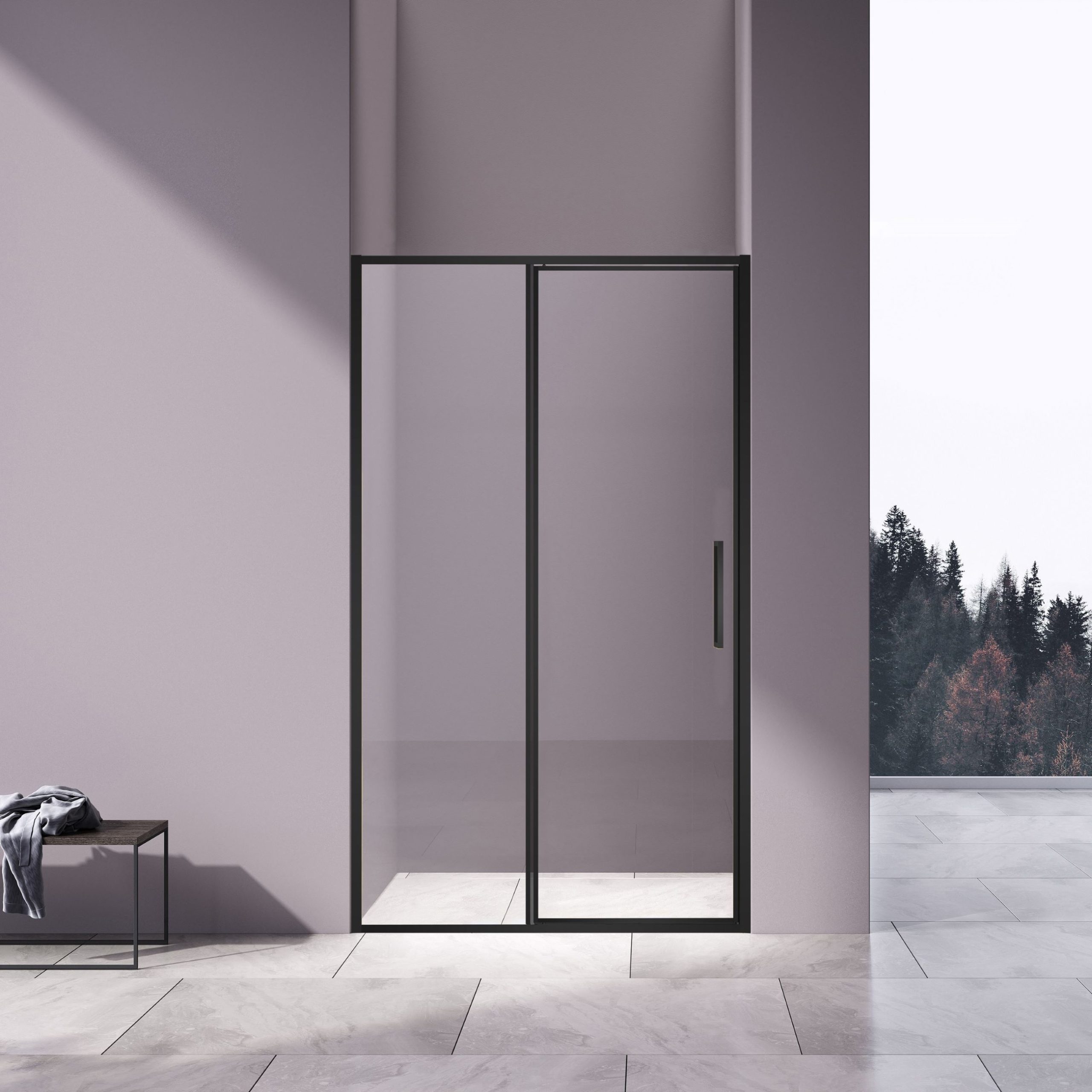 душевая дверь vincea slim vdp-4sl120clb 120x195 стекло прозрачное / профиль черный