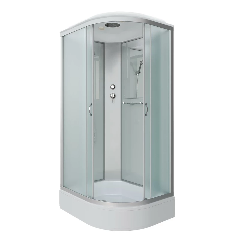 душевая кабина niagara classic ng-33984-14l 90x80 стекла матовые, профиль серебро