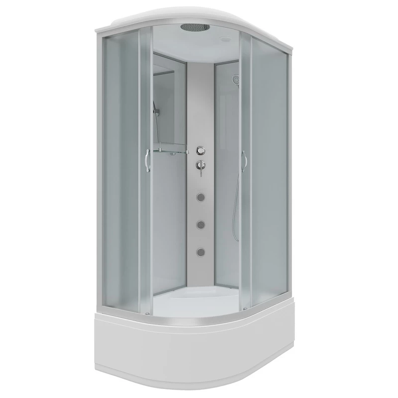 душевая кабина niagara ng-2310-14rg 120x80 правая, с гидромассажем, стекла матовые, профиль серебро
