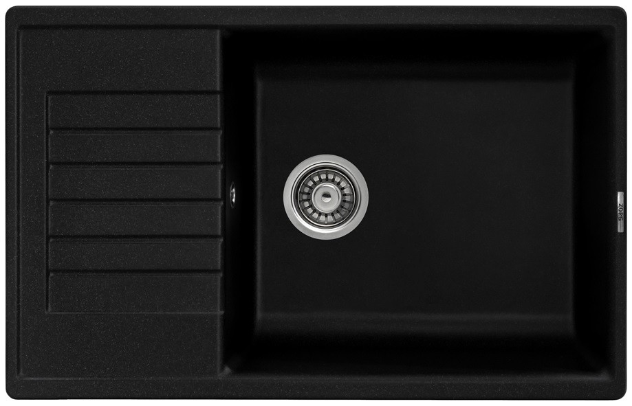 мойка кухонная zorg dello 78 black onix черный оникс